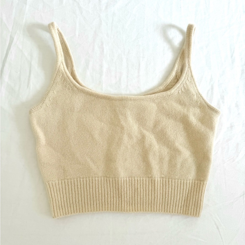 NWOT Reformation Varenne Cashmere Knit Tank Top XS – Golden Beige